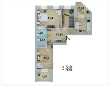 72,6 м², 3-комнатная квартира 10 123 080 ₽ - изображение 99