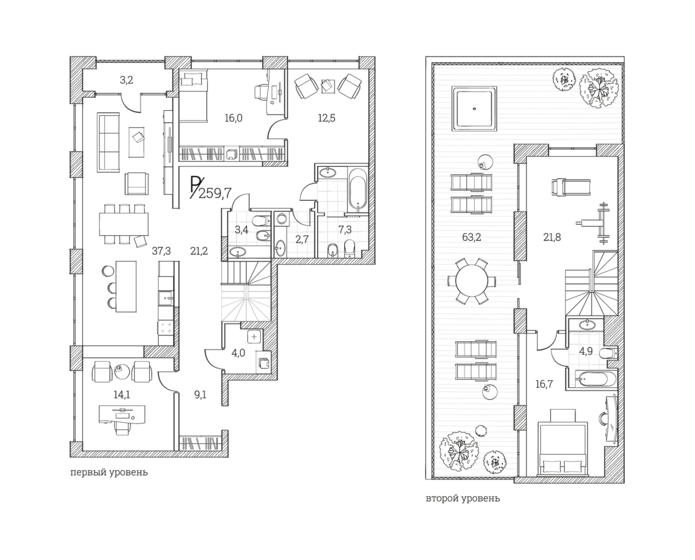 259,7 м², 3-комнатные апартаменты 66 700 000 ₽ - изображение 26