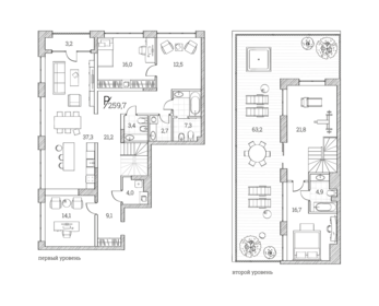 Квартира 259,7 м², 3-комнатные - изображение 1