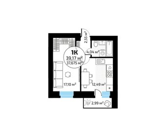 Квартира 39,2 м², 1-комнатная - изображение 1