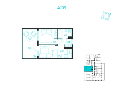 44,8 м², 1-комнатная квартира 5 700 000 ₽ - изображение 22