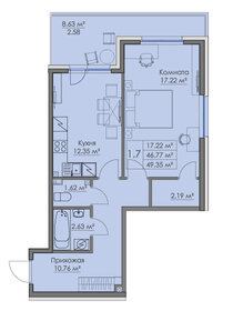 Квартира 49,4 м², 1-комнатная - изображение 1