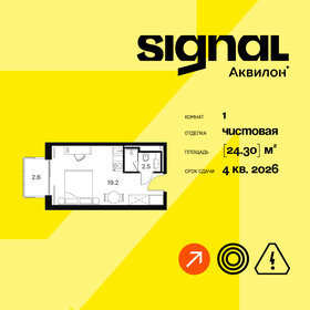 Квартира 24,3 м², 1-комнатные - изображение 1