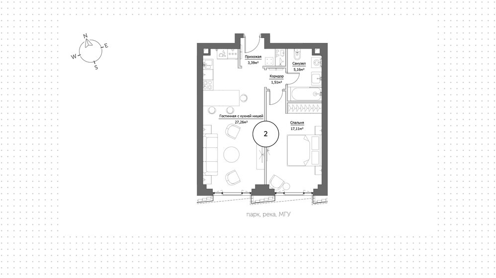 54 м², 2-комнатная квартира 33 000 000 ₽ - изображение 1