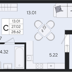 Квартира 28,6 м², студия - изображение 2