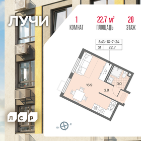 22,8 м², квартира-студия 9 370 480 ₽ - изображение 53