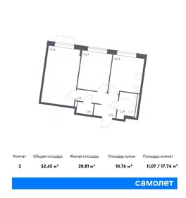 Квартира 52,5 м², 2-комнатная - изображение 1