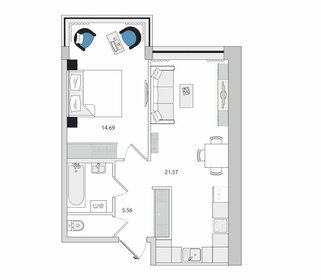 46,9 м², 1-комнатная квартира 12 990 000 ₽ - изображение 66