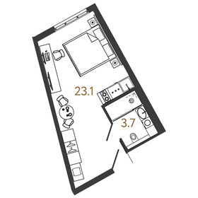 27 м², квартира-студия 11 200 000 ₽ - изображение 125