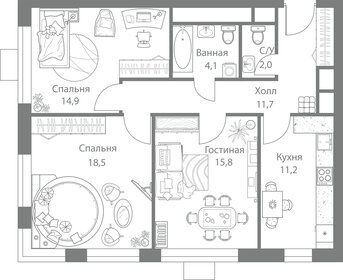 Квартира 78,2 м², 3-комнатная - изображение 1