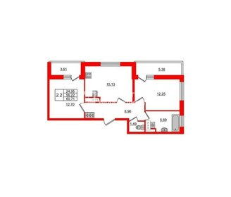 Квартира 56,2 м², 2-комнатная - изображение 1