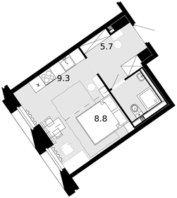 Квартира 26,9 м², 1-комнатная - изображение 1