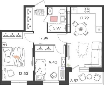 55,9 м², 3-комнатная квартира 5 701 800 ₽ - изображение 8