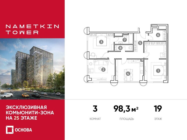 98,3 м², 3-комнатные апартаменты 33 569 448 ₽ - изображение 1