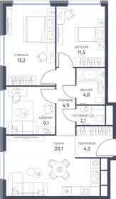 84,4 м², 3-комнатная квартира 22 998 548 ₽ - изображение 71