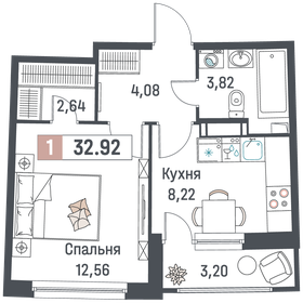 33,1 м², 1-комнатная квартира 5 774 022 ₽ - изображение 9