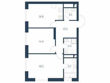 Квартира 73,3 м², 2-комнатная - изображение 1