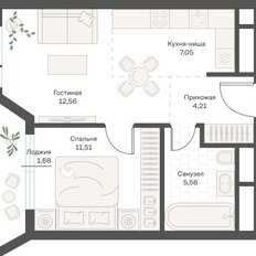 Квартира 42,6 м², 1-комнатная - изображение 2