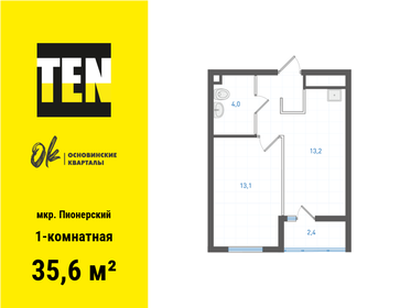 37 м², 1-комнатная квартира 5 500 000 ₽ - изображение 20