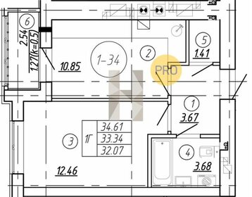 Квартира 33,3 м², 1-комнатная - изображение 2