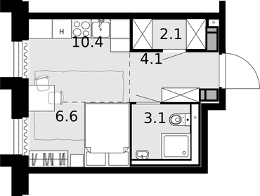 27,6 м², 1-комнатная квартира 7 893 600 ₽ - изображение 23