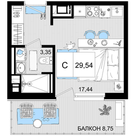 15 м², апартаменты-студия 5 900 000 ₽ - изображение 98