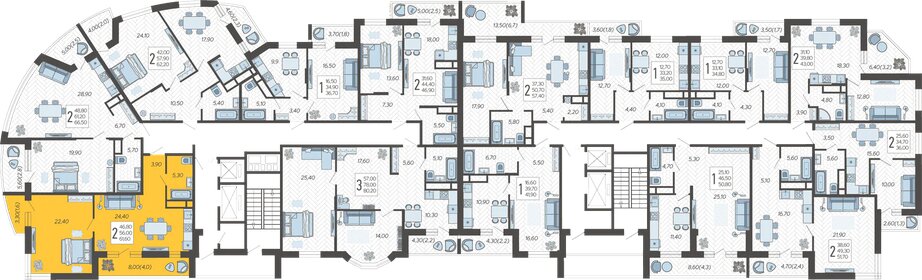 62,3 м², 2-комнатная квартира 11 439 238 ₽ - изображение 42