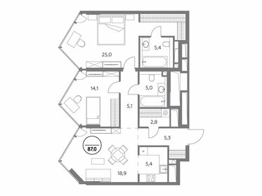 75 м², 3-комнатная квартира 61 500 000 ₽ - изображение 127