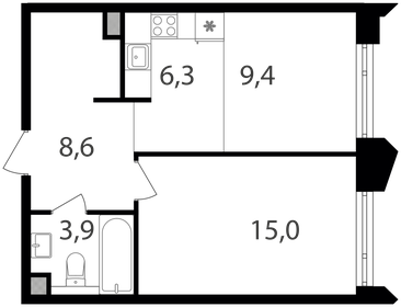 40,2 м², 1-комнатная квартира 22 275 142 ₽ - изображение 14