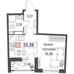 25,4 м², квартира-студия 4 078 305 ₽ - изображение 8