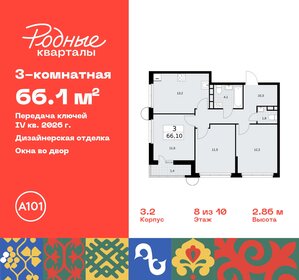 Квартира 66,1 м², 3-комнатная - изображение 1