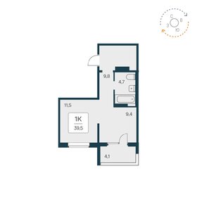 37,3 м², 1-комнатная квартира 4 500 000 ₽ - изображение 45