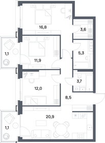 42,3 м², 1-комнатная квартира 4 000 000 ₽ - изображение 45