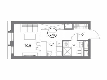27,8 м², апартаменты-студия 12 600 000 ₽ - изображение 130