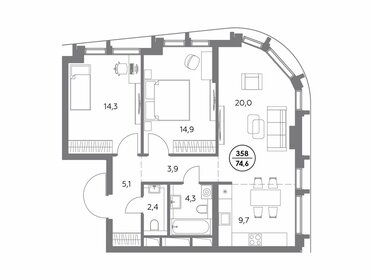 75,7 м², 2-комнатная квартира 35 200 500 ₽ - изображение 8