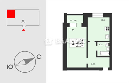 39,8 м², 1-комнатная квартира 3 150 000 ₽ - изображение 14
