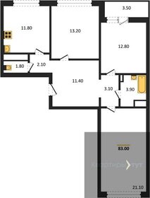 83 м², 3-комнатная квартира 6 966 365 ₽ - изображение 22