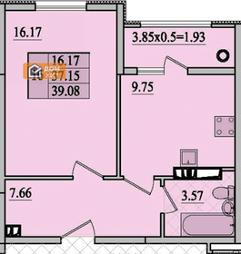 39,1 м², 1-комнатная квартира 7 350 000 ₽ - изображение 57