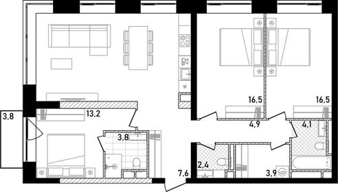 126 м², 3-комнатная квартира 72 000 000 ₽ - изображение 14