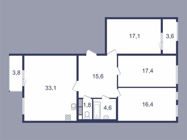 Квартира 106,8 м², 3-комнатная - изображение 1