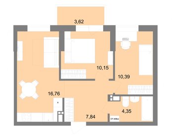 Квартира 51,4 м², 2-комнатная - изображение 1