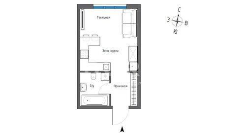 38,7 м², 1-комнатная квартира 4 834 000 ₽ - изображение 6