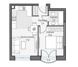 Квартира 35 м², 2-комнатная - изображение 1