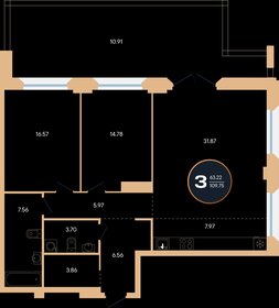 119,6 м², 3-комнатная квартира 24 761 340 ₽ - изображение 8