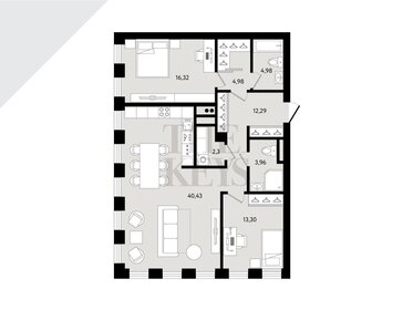 Квартира 98,5 м², 2-комнатная - изображение 2