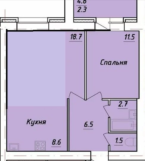 52 м², 2-комнатная квартира 4 320 000 ₽ - изображение 1