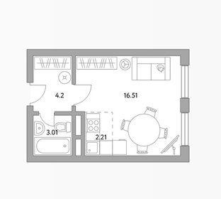 27 м², квартира-студия 4 450 000 ₽ - изображение 46