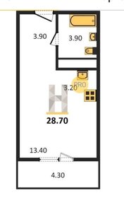 Квартира 29 м², студия - изображение 1