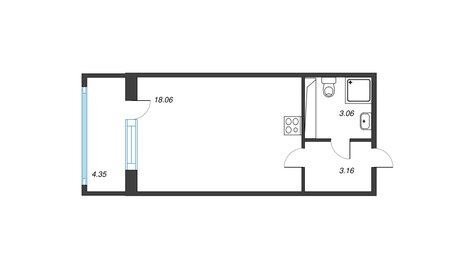 25 м², квартира-студия 5 100 000 ₽ - изображение 34