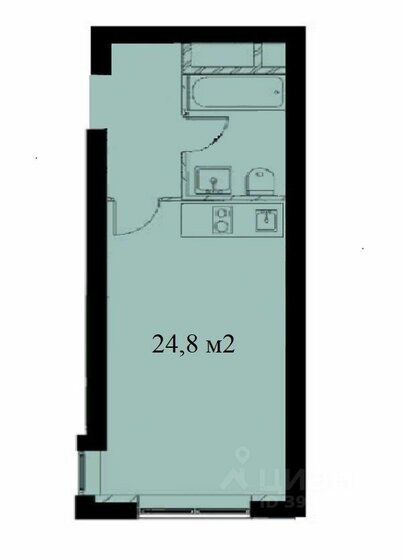 24,8 м², квартира-студия 5 100 000 ₽ - изображение 1